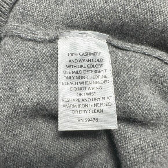 Allen Solly | Men | 100% 2-Ply Cashmere Gray Argyle V-Neck Sweater | Size Large - Picture 8 of 9